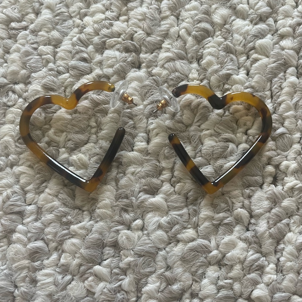 Heart shaped resin earrings